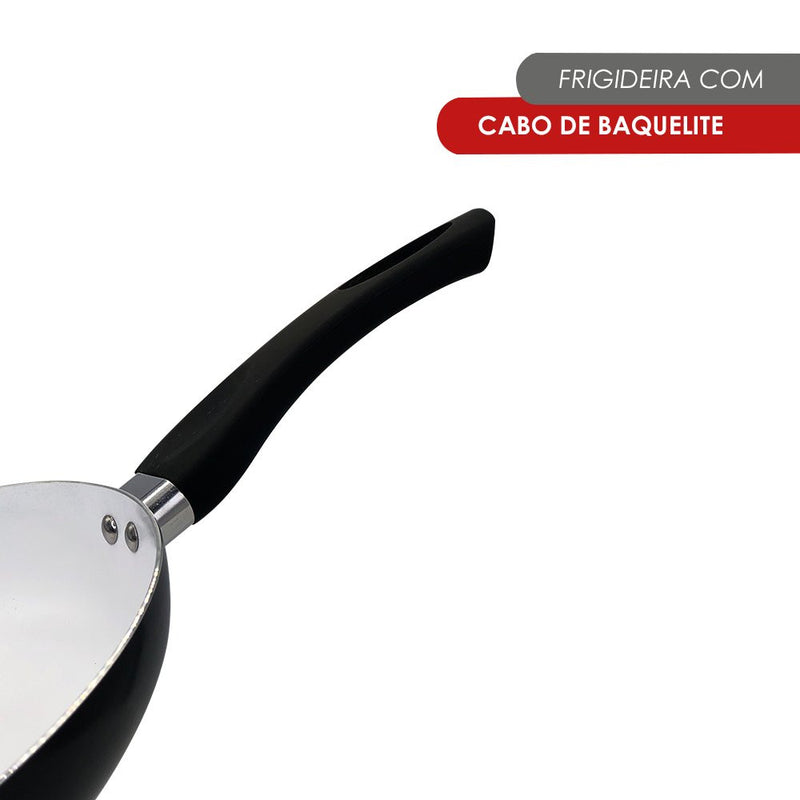 Frigideira com Revestimento Cerâmico Antiaderente e Cabo de Baquelite 28cm - Preto