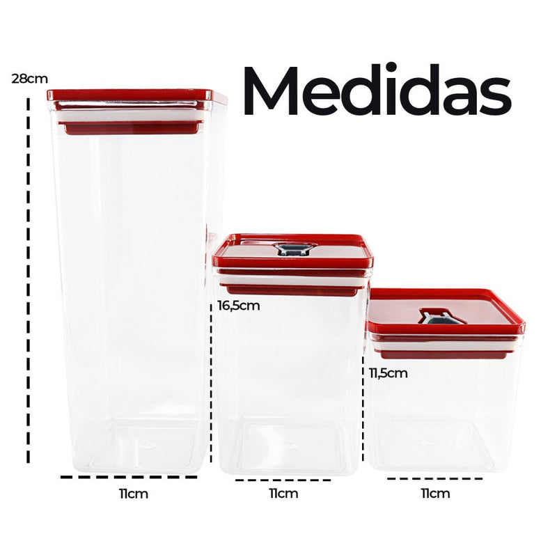 Kit Organizador Hermético Dubai Vermelho 5 Litros