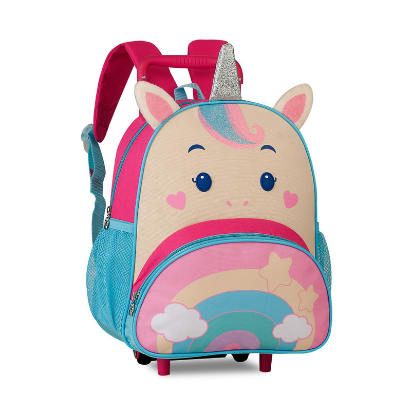 Mochila Infantil Com Rodinhas Unicórnio - Rosa