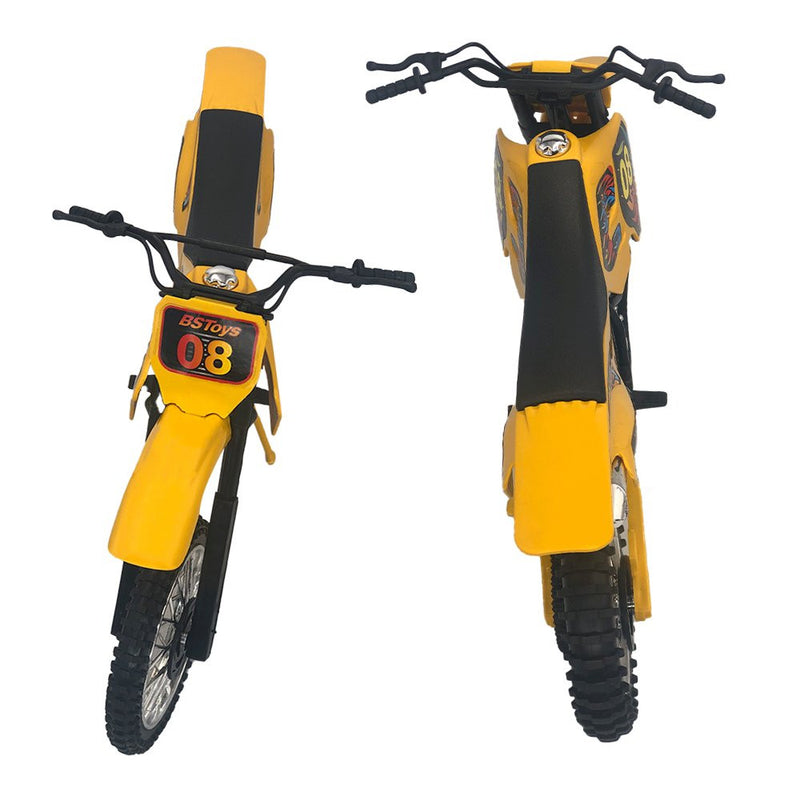 Moto de Motocross de Brinquedo com Apoio - Amarelo