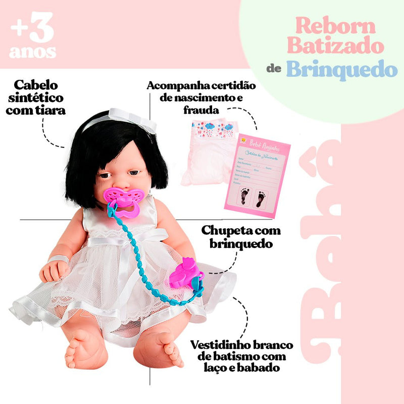 Boneca Bebê Reborn Batizado