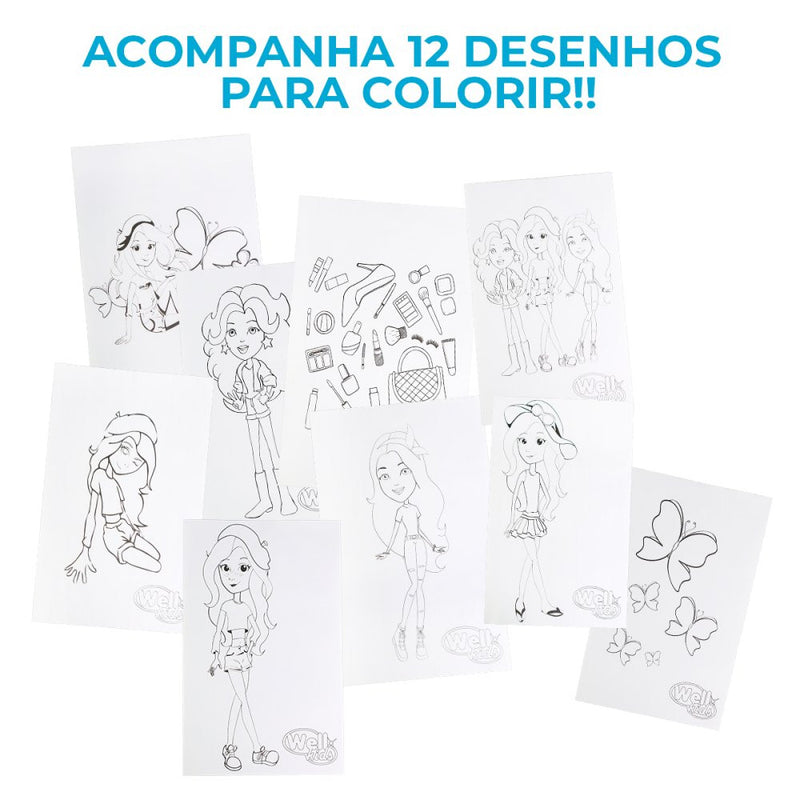 Maleta Kit Escolar com 98 Peças Glam Girls