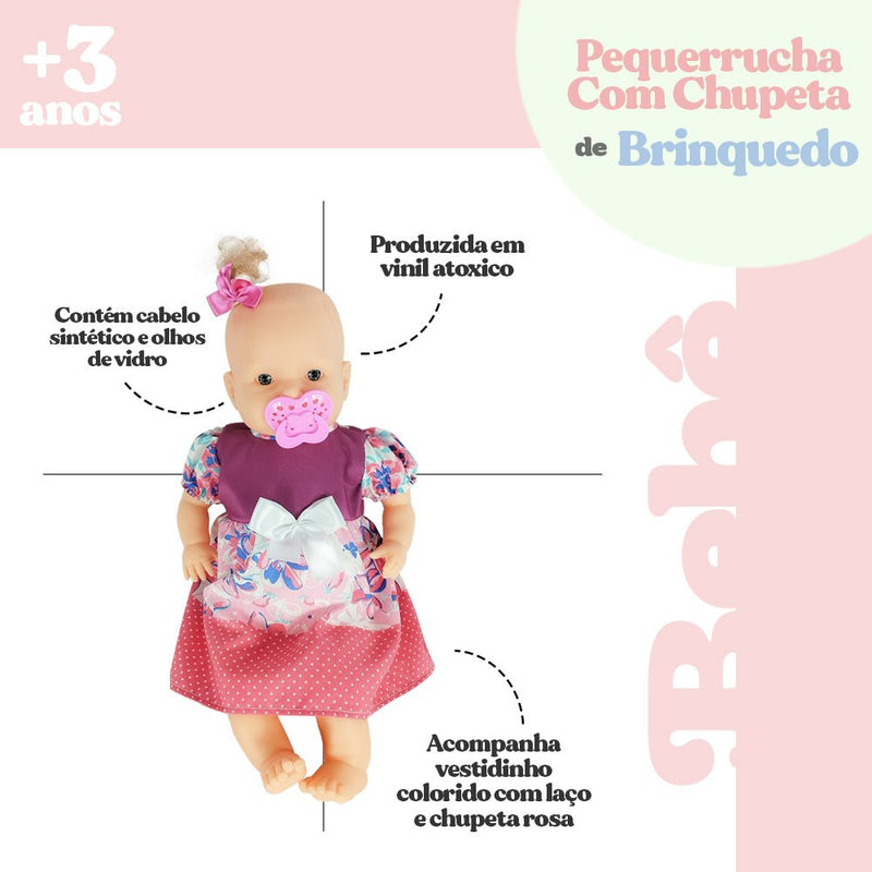 Boneca Pequerrucha Com Chupeta